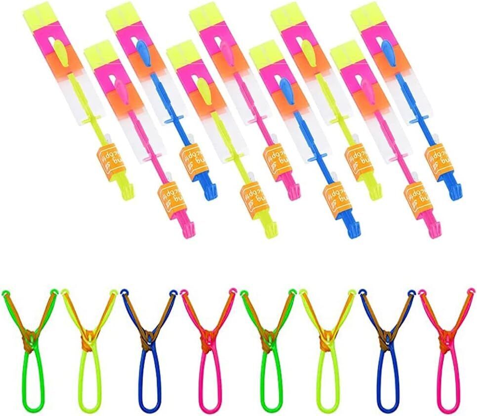 30X Amazing Led Light Arrow Flying Toy Kids Elastic Slingshot Flying Copters