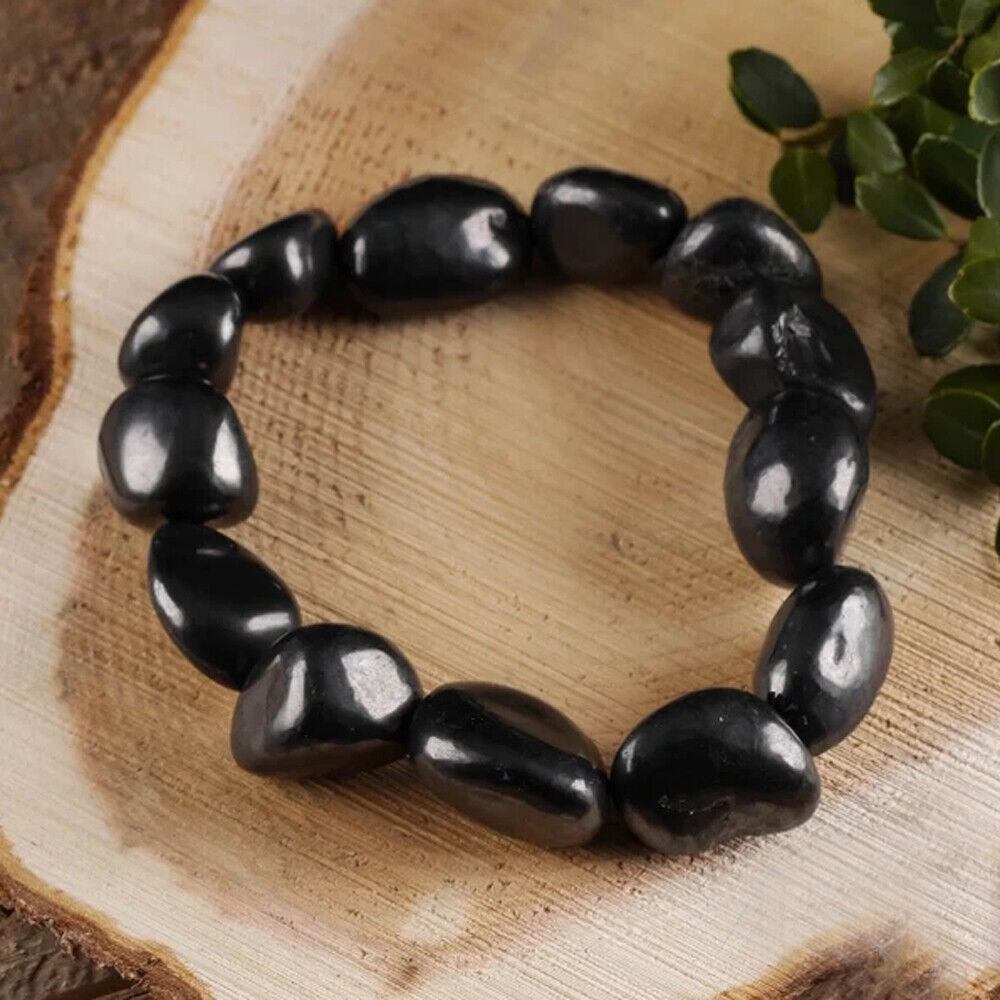 Shungite Bracelet Elite Shungite Bead Bracelet Stretchy Radiation Karelia