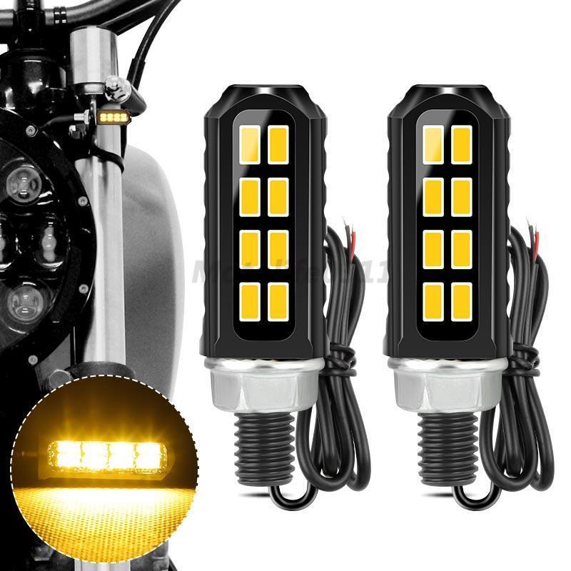 2X Universal Motorcycle LED Indicator Turn Signal Light Dirt Bike Blinkers Lamp