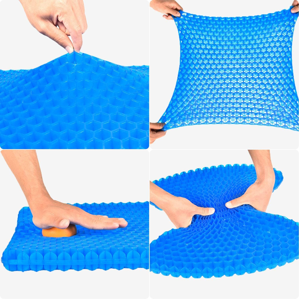 2x Gel Seat Cushion Cooling Seat Cushion Breathable Honeycomb Office Car Seat Mat