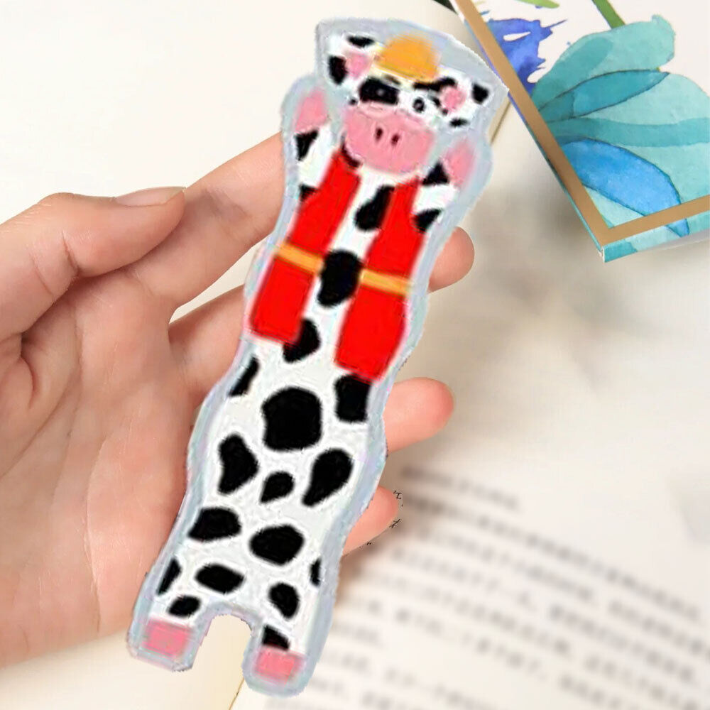 Wavy Cow Bookmarks,5PCS Cute Wavy Cow Bookmarks for Book Lovers #T