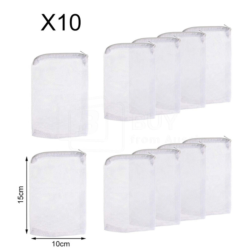 10Pcs Aquarium Filter Bags Fish Tank Bio Ball Media Mesh Storage Bag with Zipper