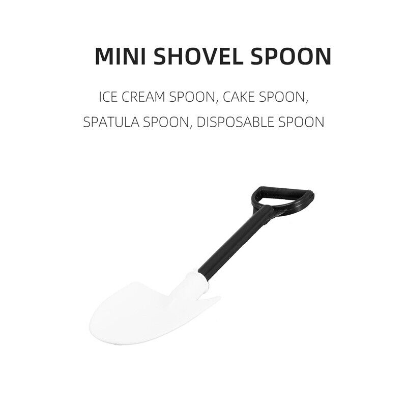 100Pcs Plastic Disposable Shovel Spoon Potted Cake Ice Cream Garden J5X1