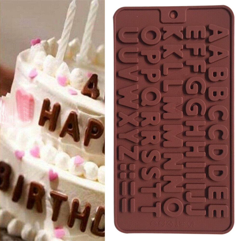 3D Alphabet Letters Silicone Mould Chocolate Sugar Fondant Cake Wedding Decor