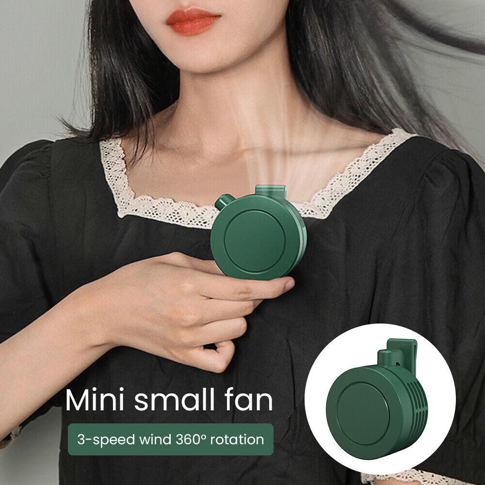 Mini Neck Fan Portable Fan Clip-On Wearable with 3 Speeds Summer Outdoor Cooler