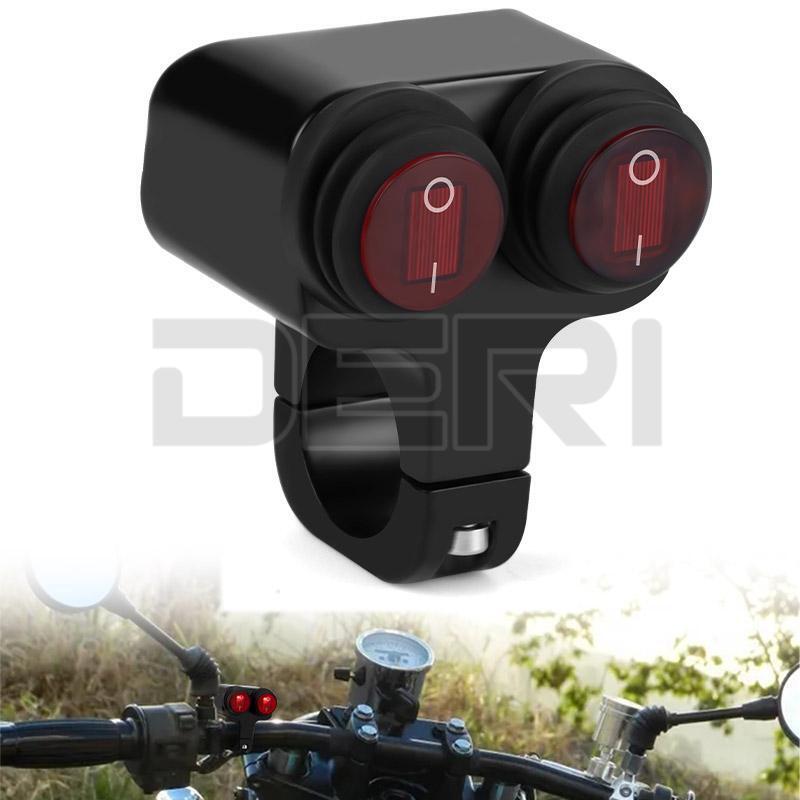 Motorcycle Waterproof Handlebar Headlight Fog Spot light Dual On Off Switch Bike