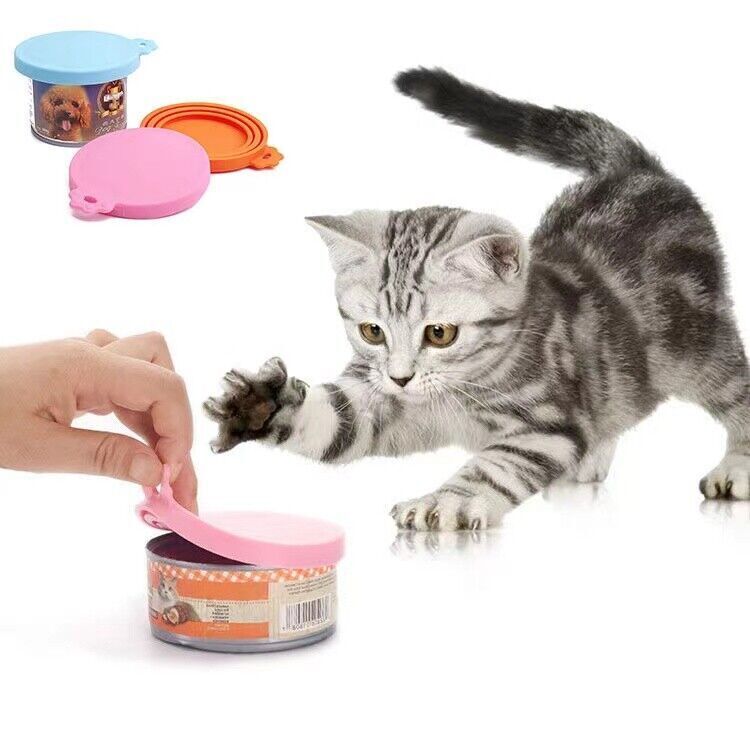 3X Reusable Pet Food Can Cover Lid Dog Cat Pet Tin Silicone Storage Seal Cap