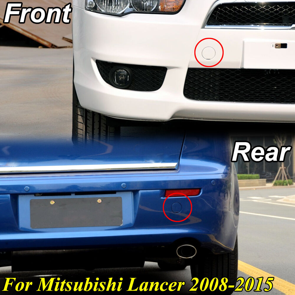 2X For Mitsubishi Lancer 08-16 Tow Hook Eye Cover Rear Front Bumper Cap Unprimed