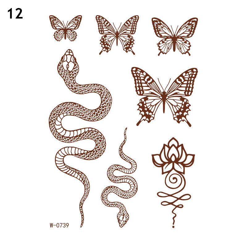 Temporary Tattoos Sticker Red Classic Henna Tattoo Tattoo Sticker Body Art 1pc