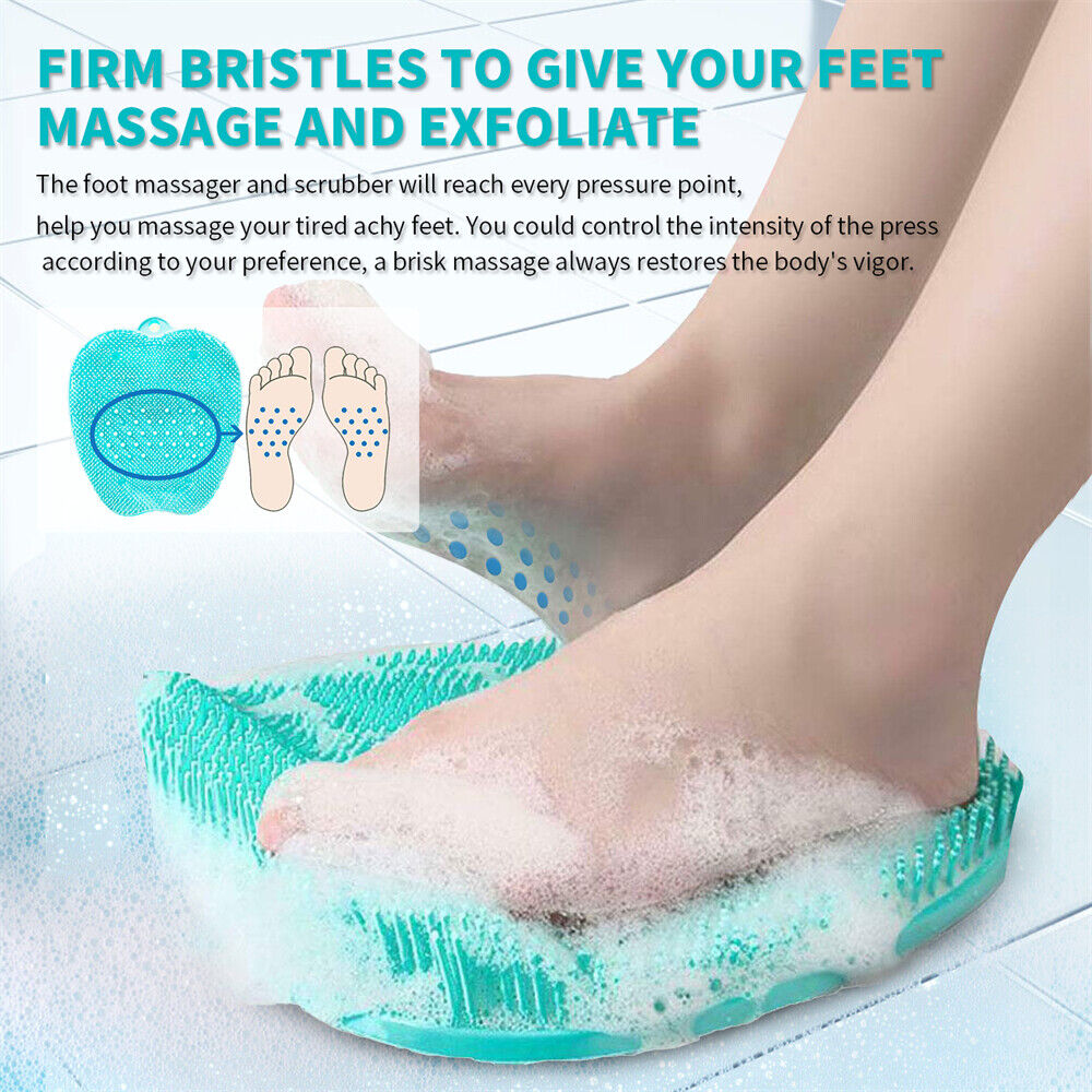 Foot Back Body Scrubber Massager Pad Shower Bath Exfoliating Brush Cleaning Mat