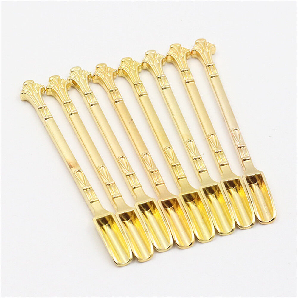 2Pcs Aluminum Gold Snorter Snuff Spoon Shovel Medicine Spoon