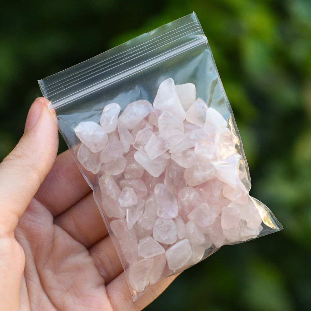 500g Rose Quartz Crystal Chips BULK  A Grade Gemstone Tumble Polished Mini