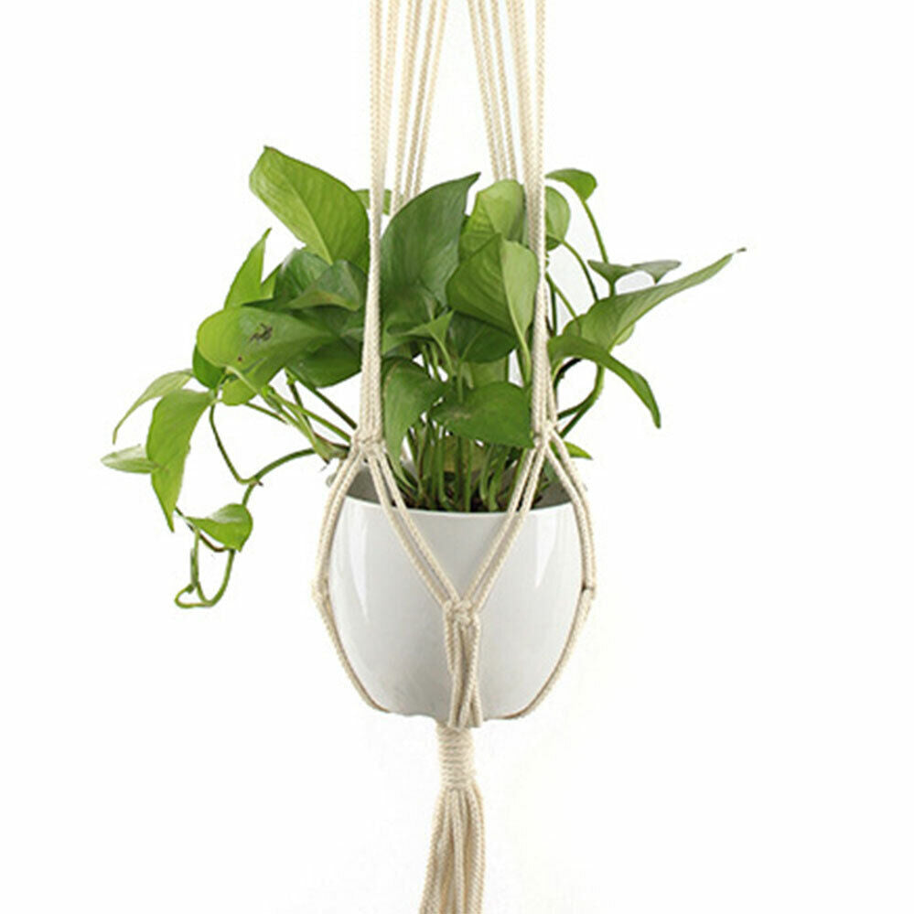 Plant Hanger Macrame Hanging Planter Basket Pot Holder Hemp Rope Braided