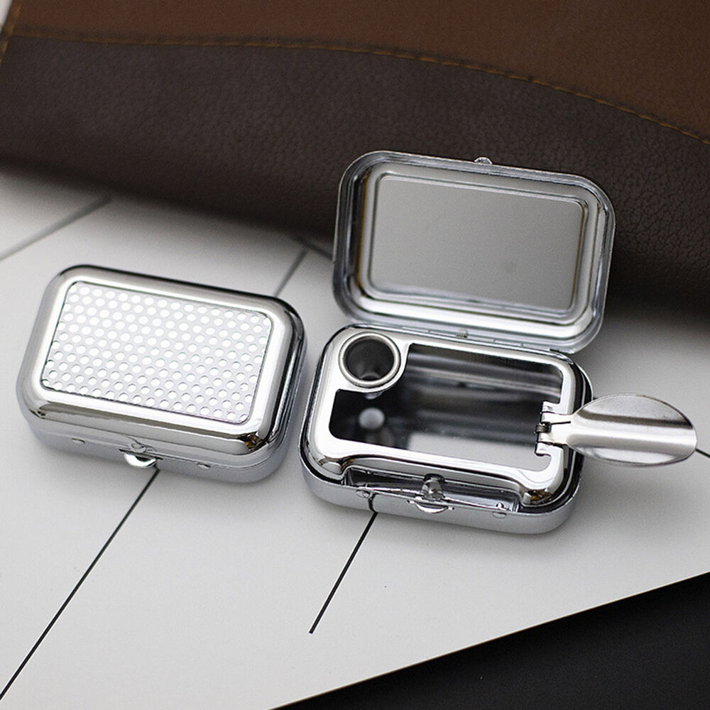 Portable Ashtray Stainless Steel Pocket Ashtray Mini Ashtray with Lid Cigaretbe