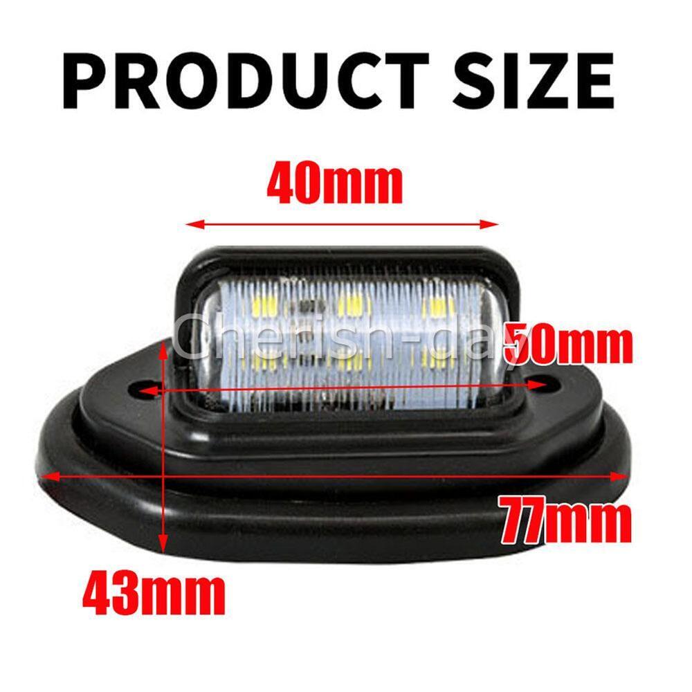 10X 6-LED License Number Plate Light Side Lamps Truck SUV Trailer Lorry 12V 24V