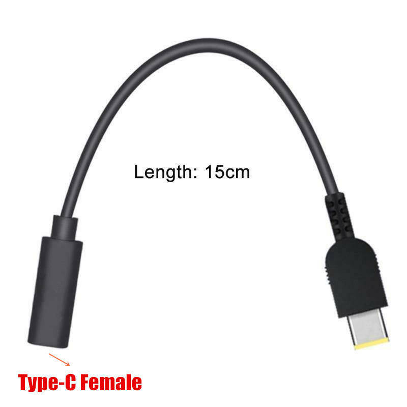 Laptop Power Cable USB Type-C Female To Square Plug Charger For Lenovo XL