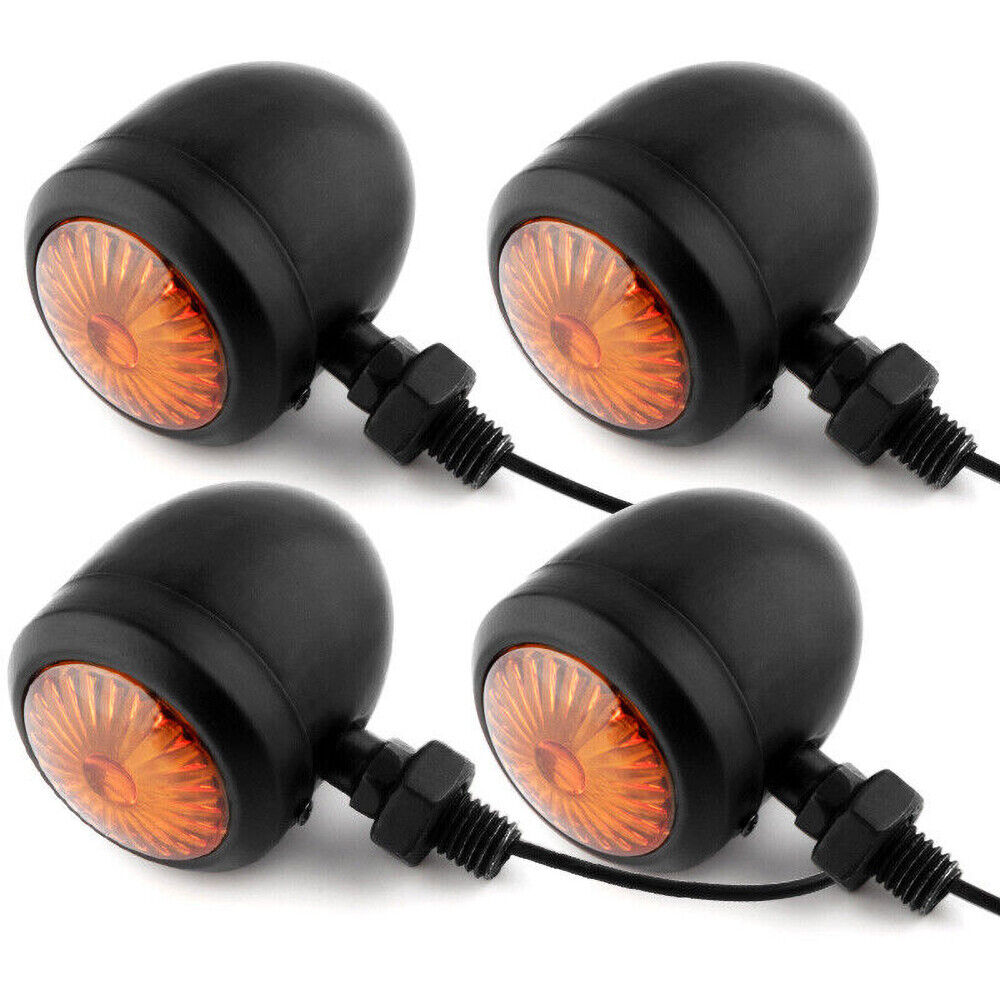 4X 12V Motorcycle Indicators Amber LED Turn Signal Light Universal Blinkers Lamp