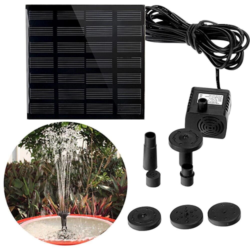 Solar Pond Pump Power Fountain Submersible Water Garden Pool Feature Kit Panel