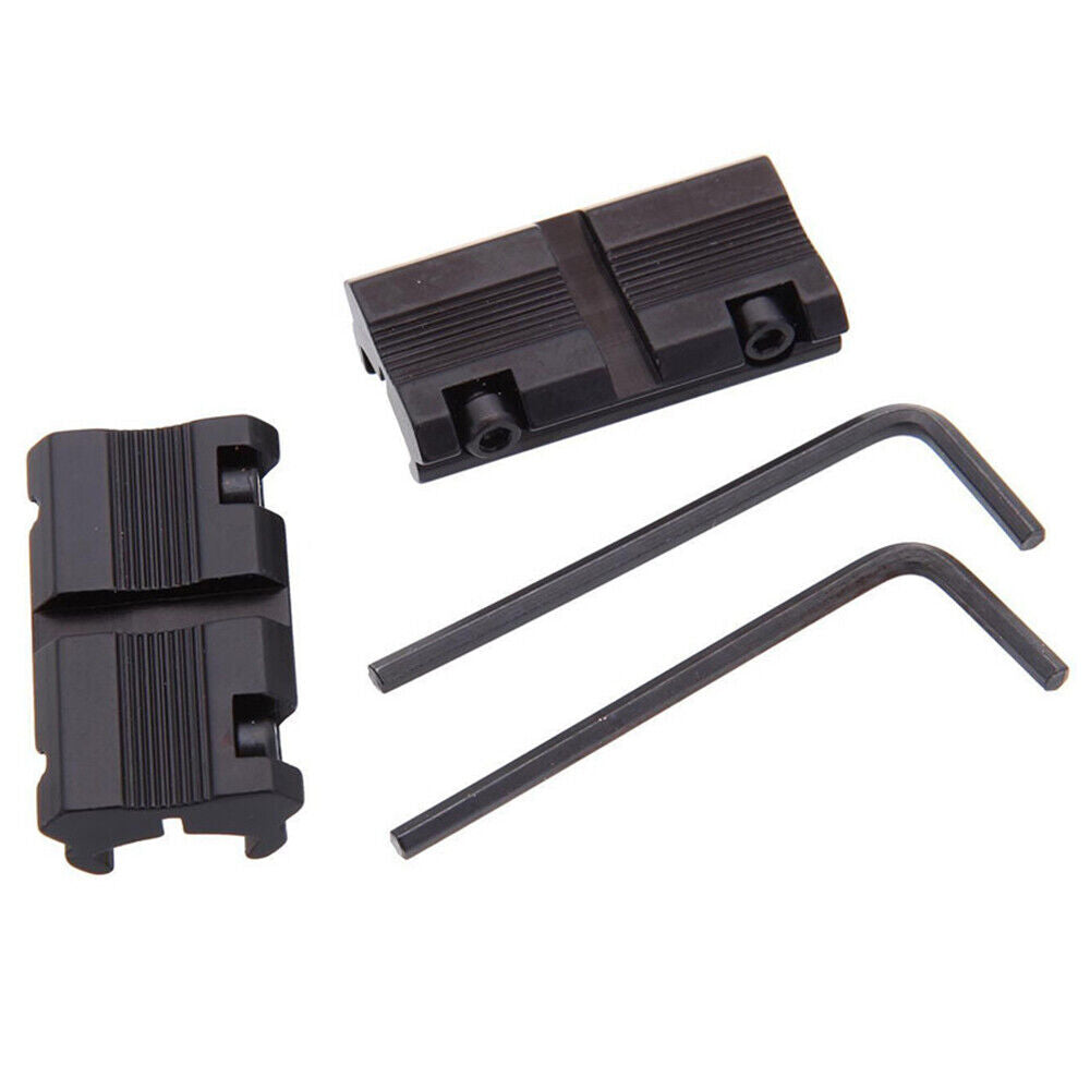 2PCS Tactical 11mm Dovetail to 20mm Weaver Picatinny Rail Adapter Mount 2023