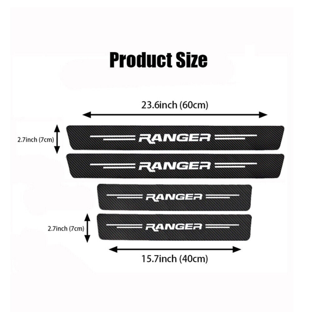 4pcs Car Door Plate Sill Scuff Anti Scratch Sticker Protector For Ford Ranger