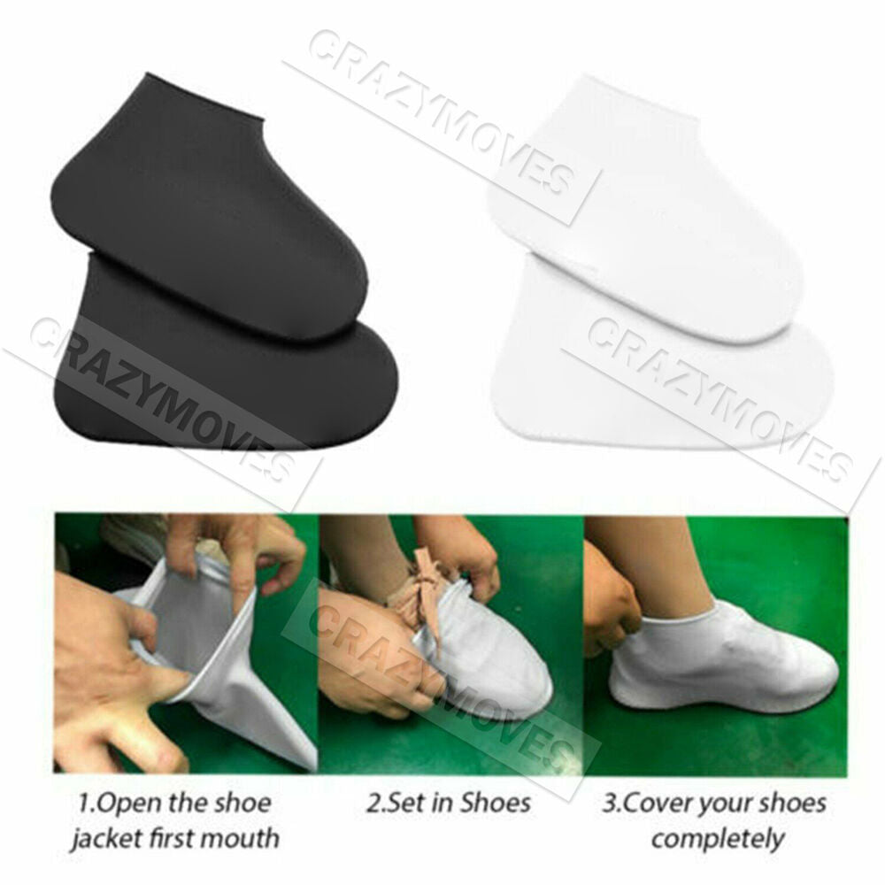 SHOE COVER WATERPROOF Silicone Non Slip Rain Water RUBBER Foot Boot Overshoe