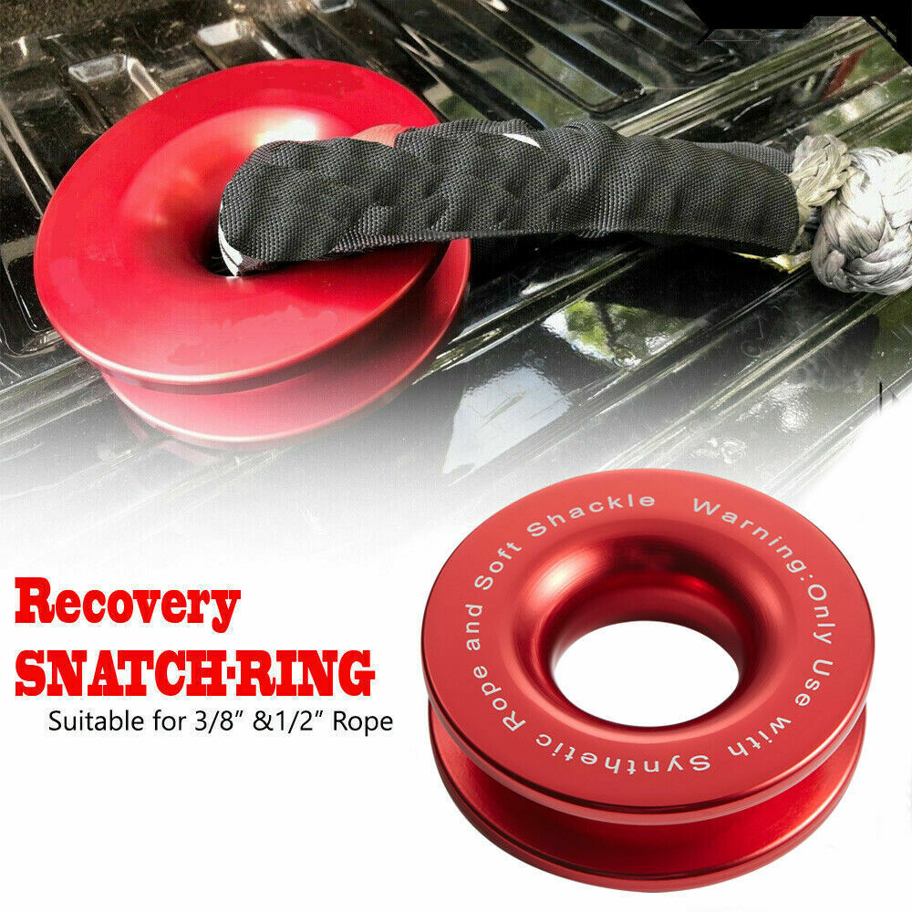 41000lbs Recovery Ring Snatch Ring Block Pulley Soft Shackle Winch Rope Off Road