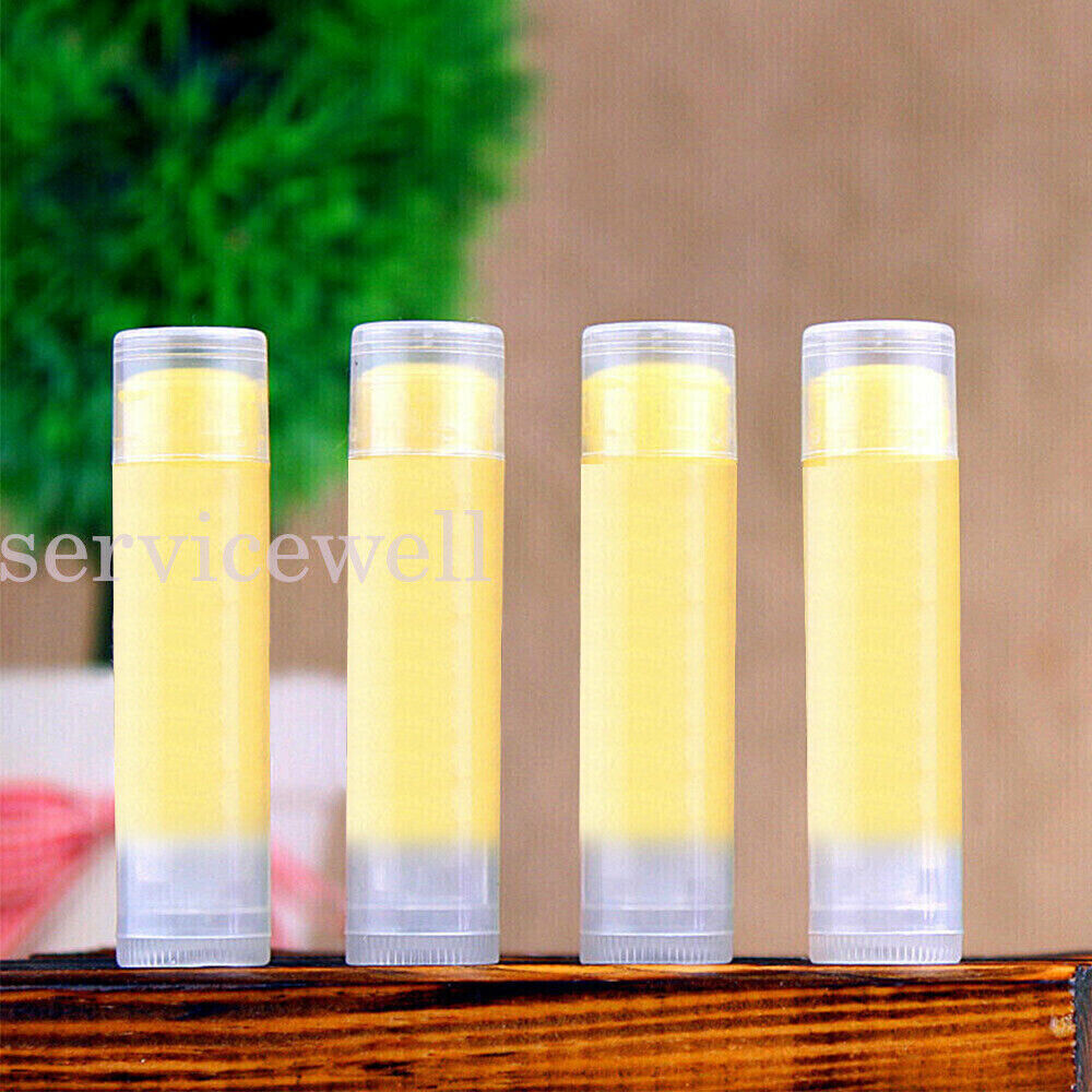 50x Clear Lip Balm Tubes Caps 5g Transparent Empty Lipstick Container