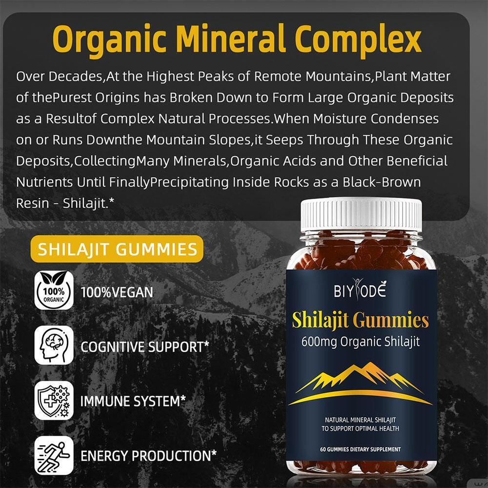 Shilajit Gummies Pure 100% Himalayan-Organic Shilajit Resin Natural Supplement