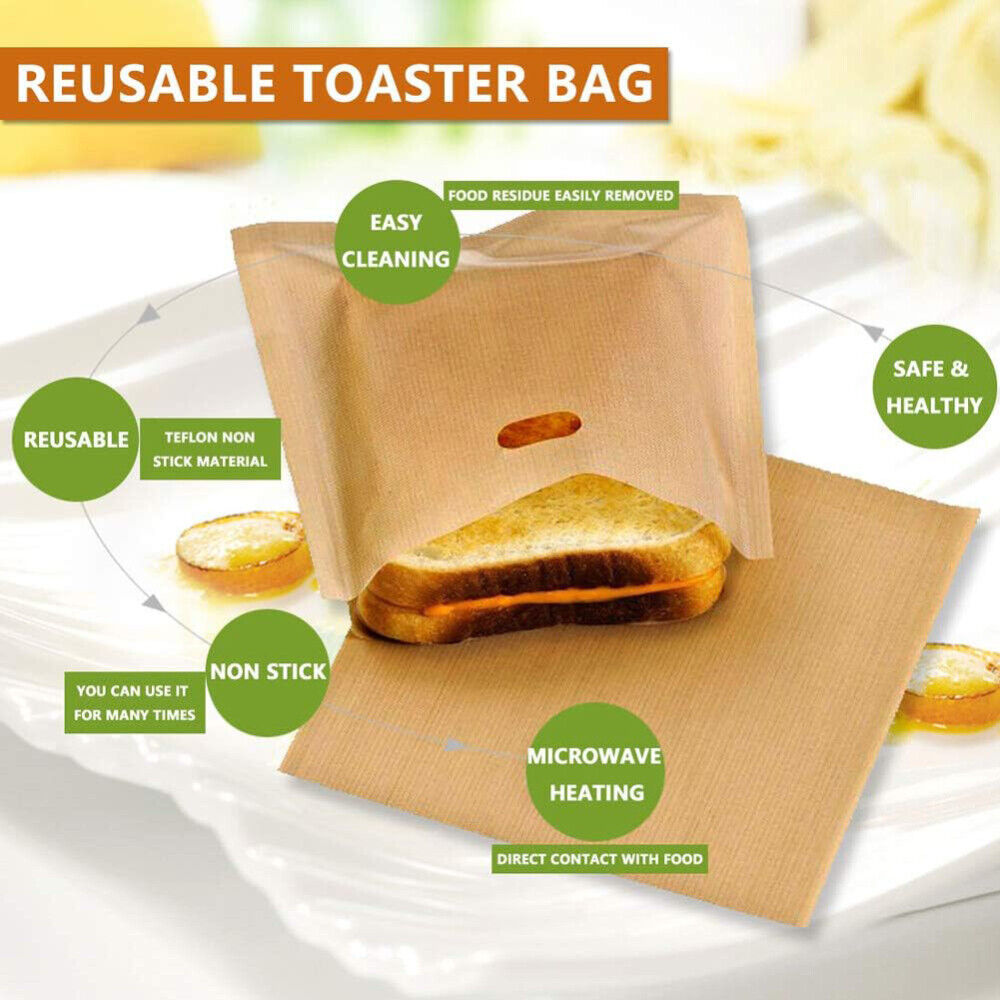 30PCS Reusable Toaster Bag Gluten Free Bread Bag Sandwich Pouch Bread Pocket