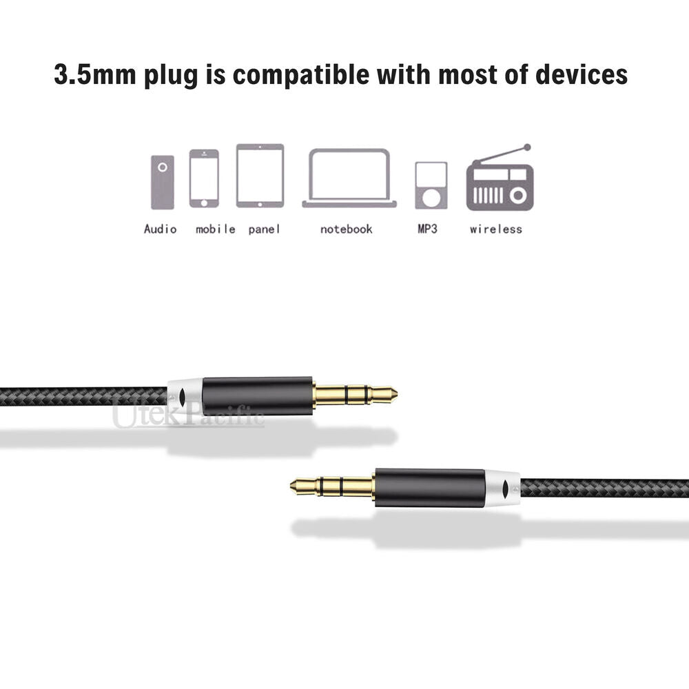 3.5mm AUX Cable Stereo Audio Extension Male to Male Auxiliary 1.5M 3M 5M 10M