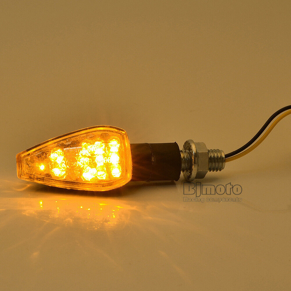 2pcs Universal Motorcycle LED Turn Signal Light Indicators Blinker Amber Lights