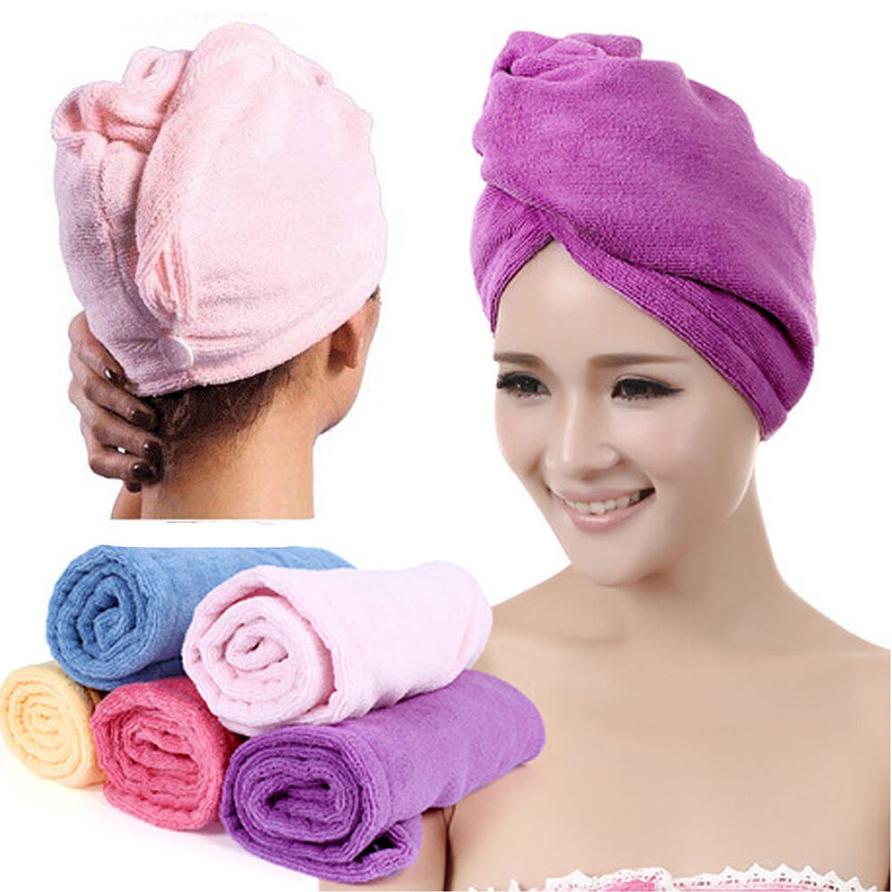 2x Magic Hair Drying Wrap Cap Microfibre After Shower Turban Towel Quick Dry Hair