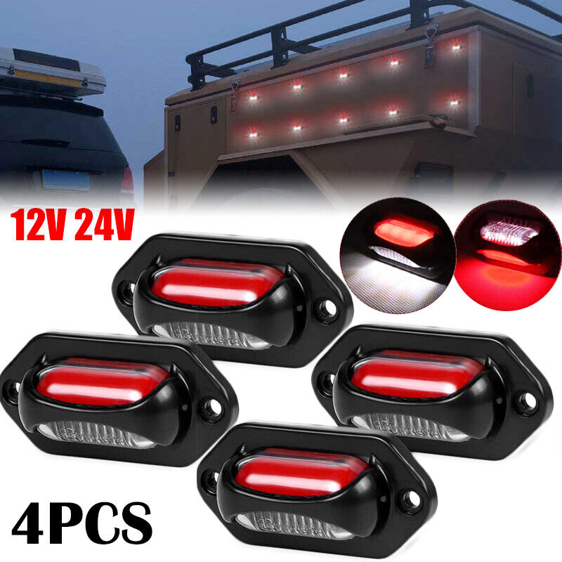 10pcs 6 LED License Number Plate Light Side Lamp for Truck SUV Trailer Lorry 12/24V