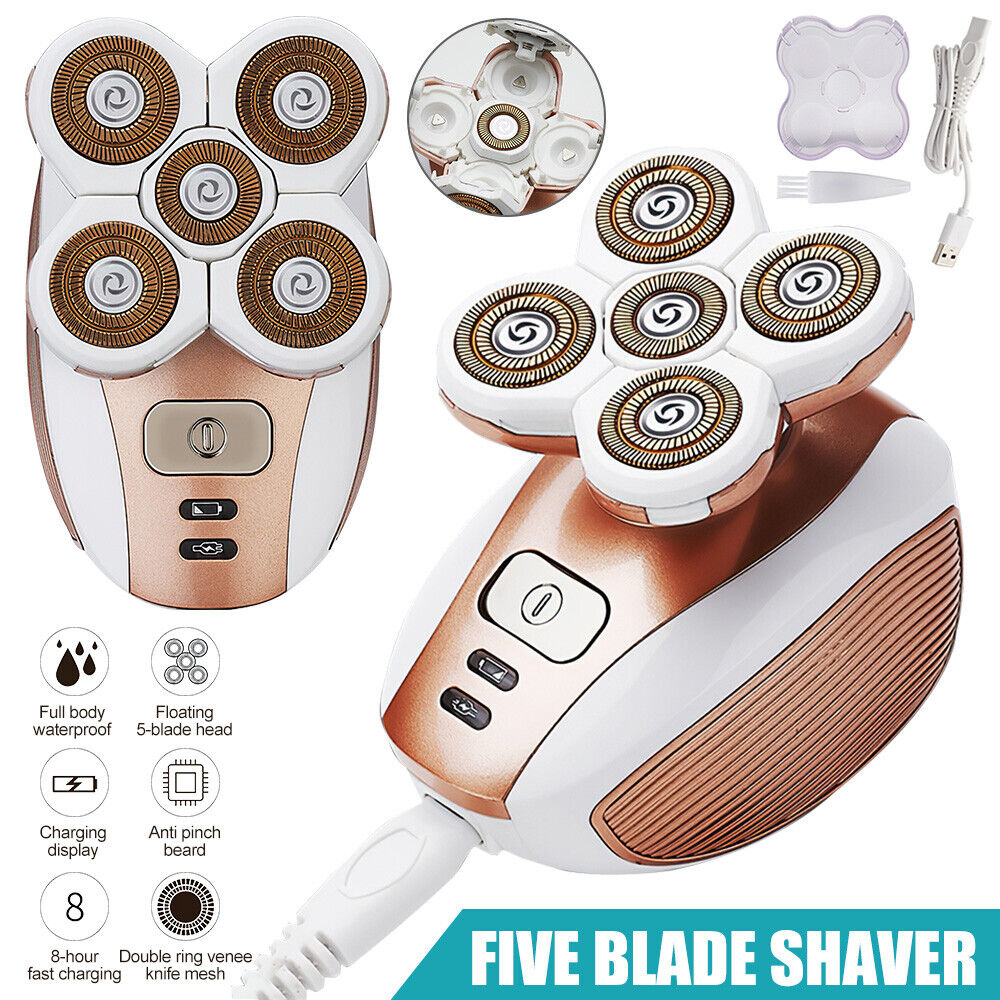 Upgrade Version 5 Head Women's Electric Hair Remover Epilator Body Legs Shaver