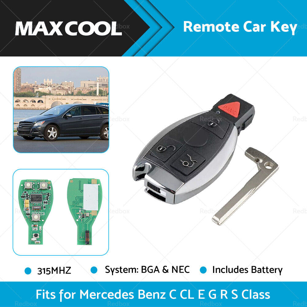 315Mhz Remote Car Key Fits For Mercedes Benz C CL E G GL ML R S Class 4 Buttons