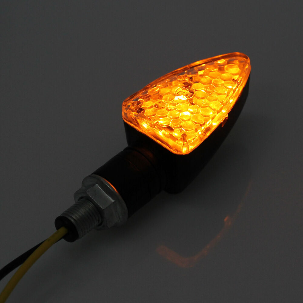 4X Motorcycle LED Turn Signal Indicators Motorbike Turning Amber Light Universal