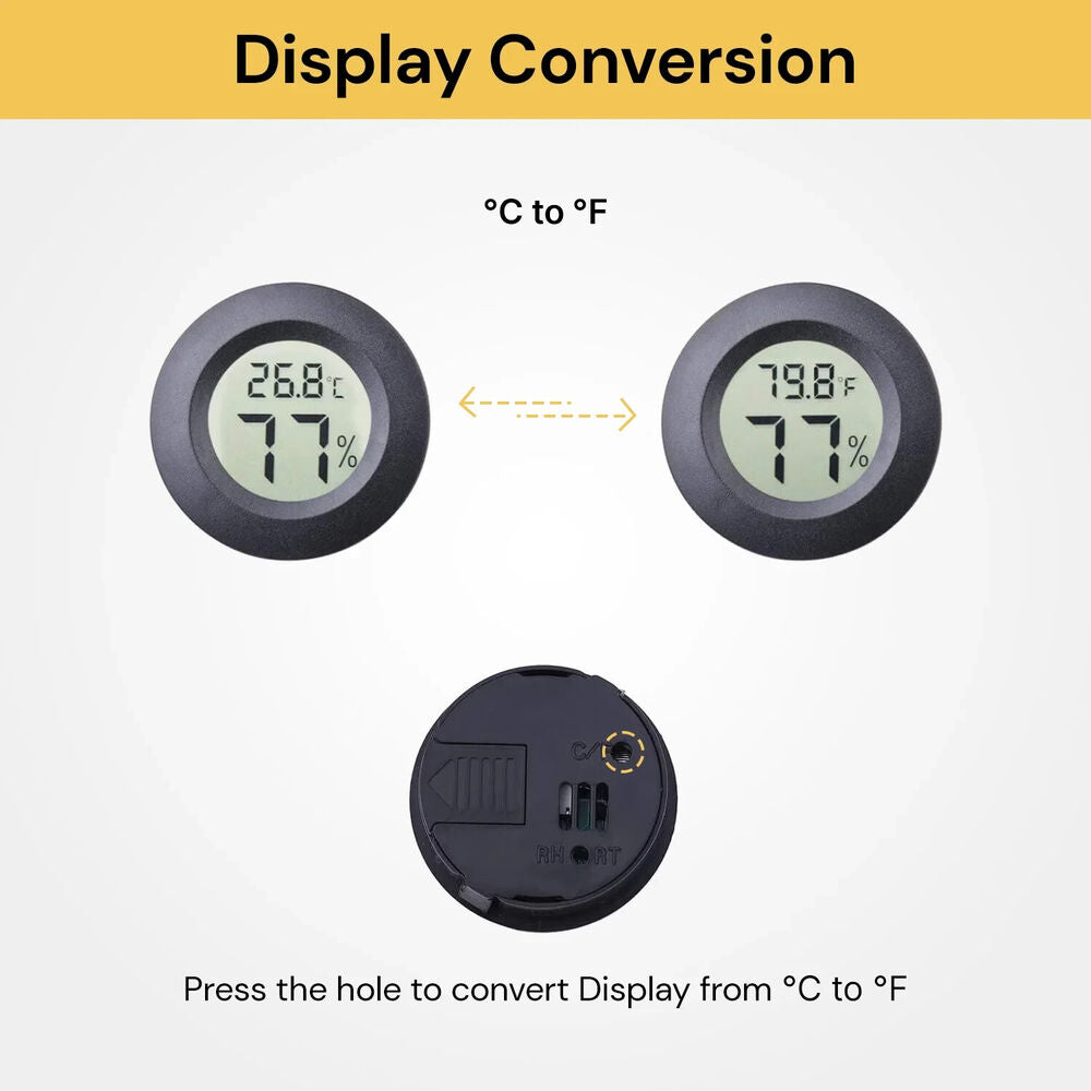 3x Mini Round LCD Digital Thermometer Hygrometer Temperature Humidity Meter Gauge