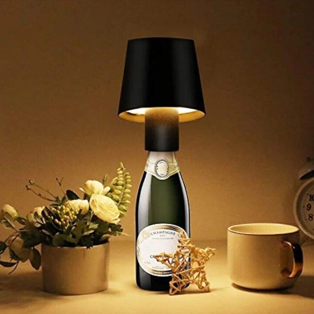 2pcs Wireless Bottle Lamp, Touch 3 Color Dimming LED Wine Bottle Lamp for Party Bars