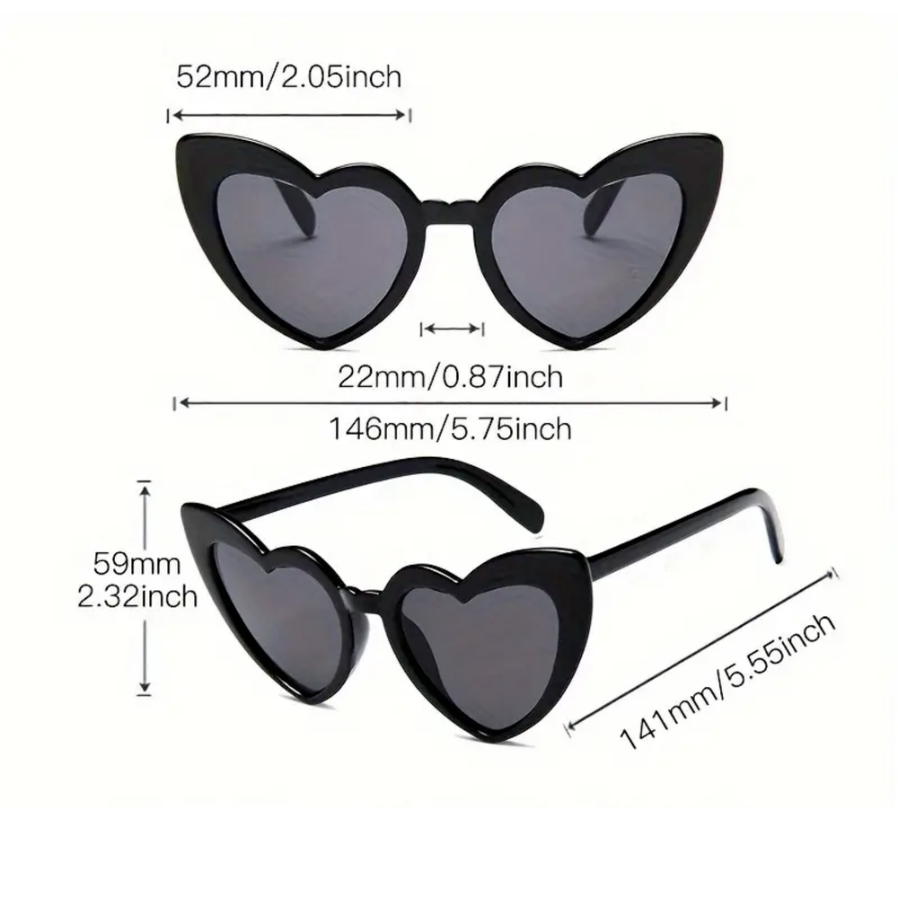 Women LOVE Heart Shaped Sunglasses Retro Gradient Color Lens Eye Glasses