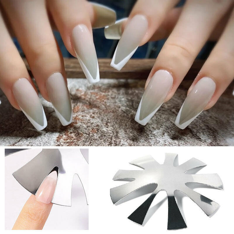 French Tip Smile V Line Edge Cutter Stencil Trimmer Nail Art Styling DIY Tool