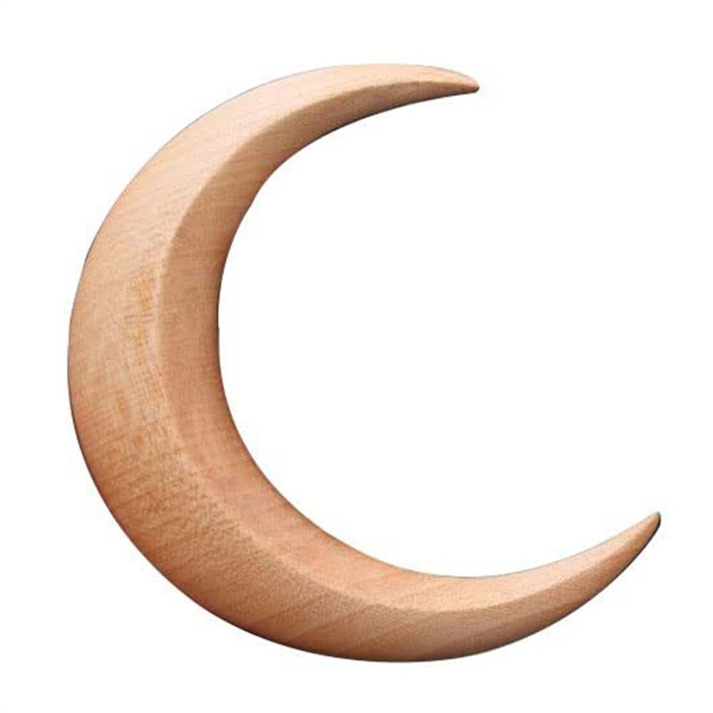 Vintage Crescent Moon-Shape Hair Stick Hand Carved Wooden Hairpin for Girl Women