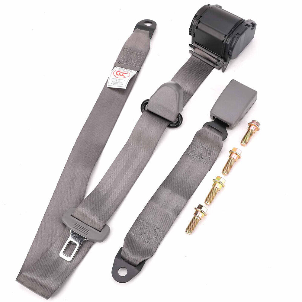 Universal 3-Points Safety Seat Belt Seatbelt Strap Retractor Grey Suit to Toyota