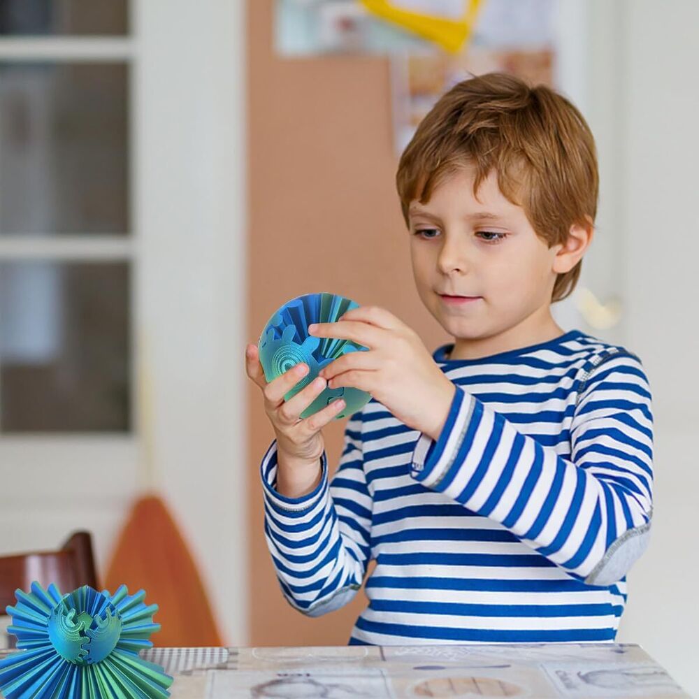 3D Printed Gear Ball Stress Relief Sensory Fidget Toy GearSphere Spinner Cube