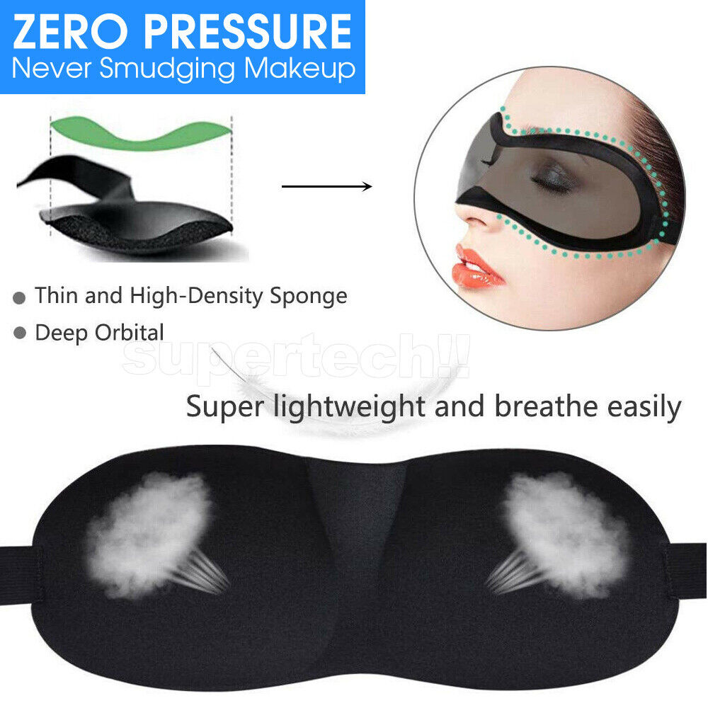 Travel Sleep Eye Mask Soft Memory Foam Padded Shade Cover Sleeping Blindfold