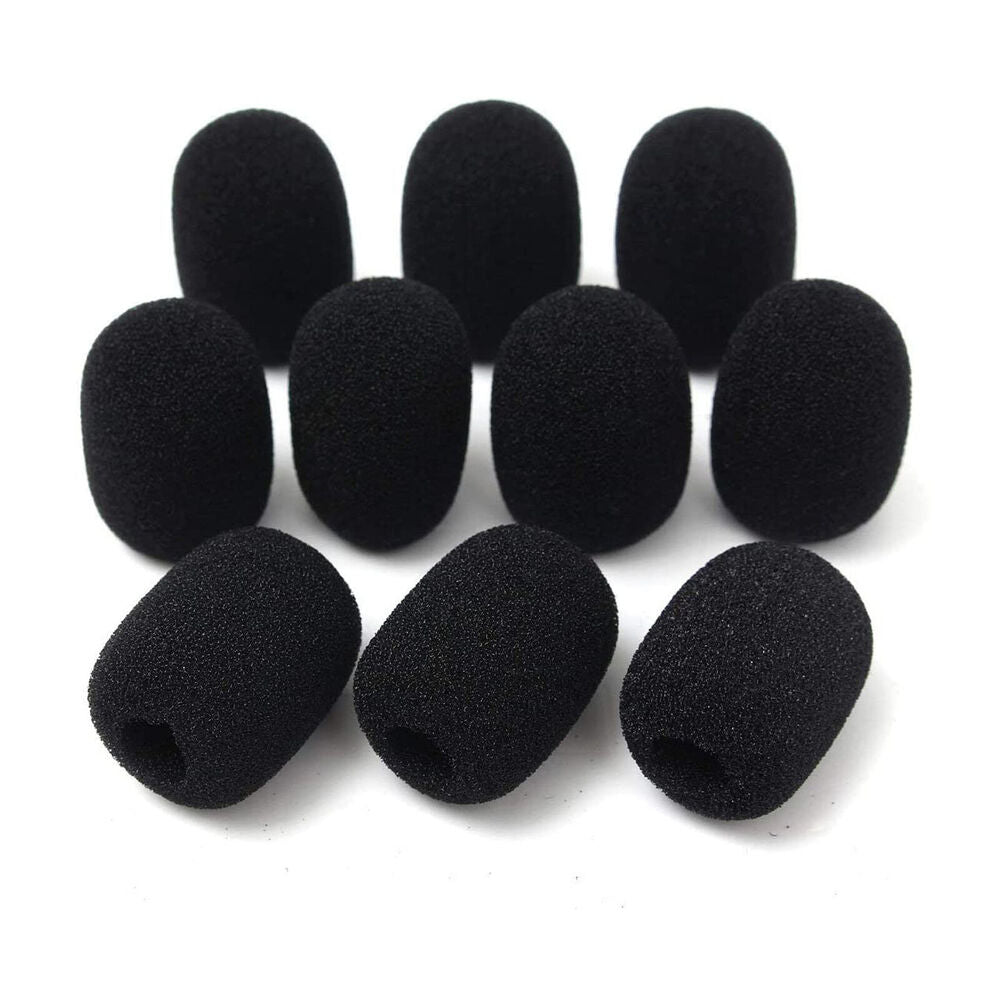 10 Pcs 30x20x8MM Mini Microphone Headset Windscreen Sponge Foam Mic Cover