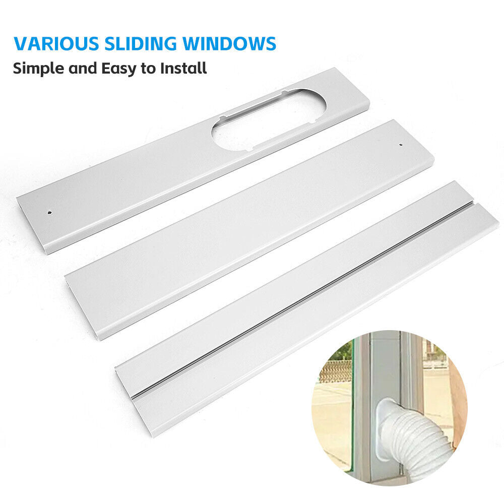 3pcs For Portable Air Conditioner Window Slide Kit Plate White w/ Screws