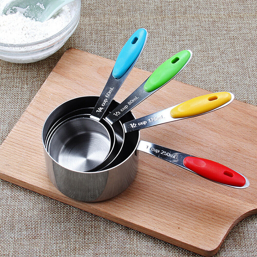 10pcs Set Measuring Cups Kitchen Baking Teaspoon Stainless Steel and Spoons