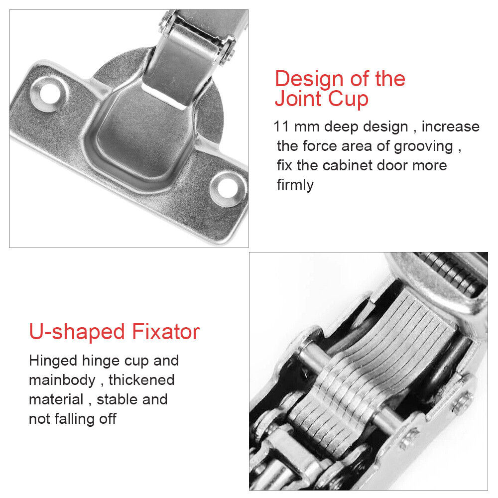 10X Door Hinge Cabinet Cupboard Hinges Soft Close Half/Full Overlay Wardrobe