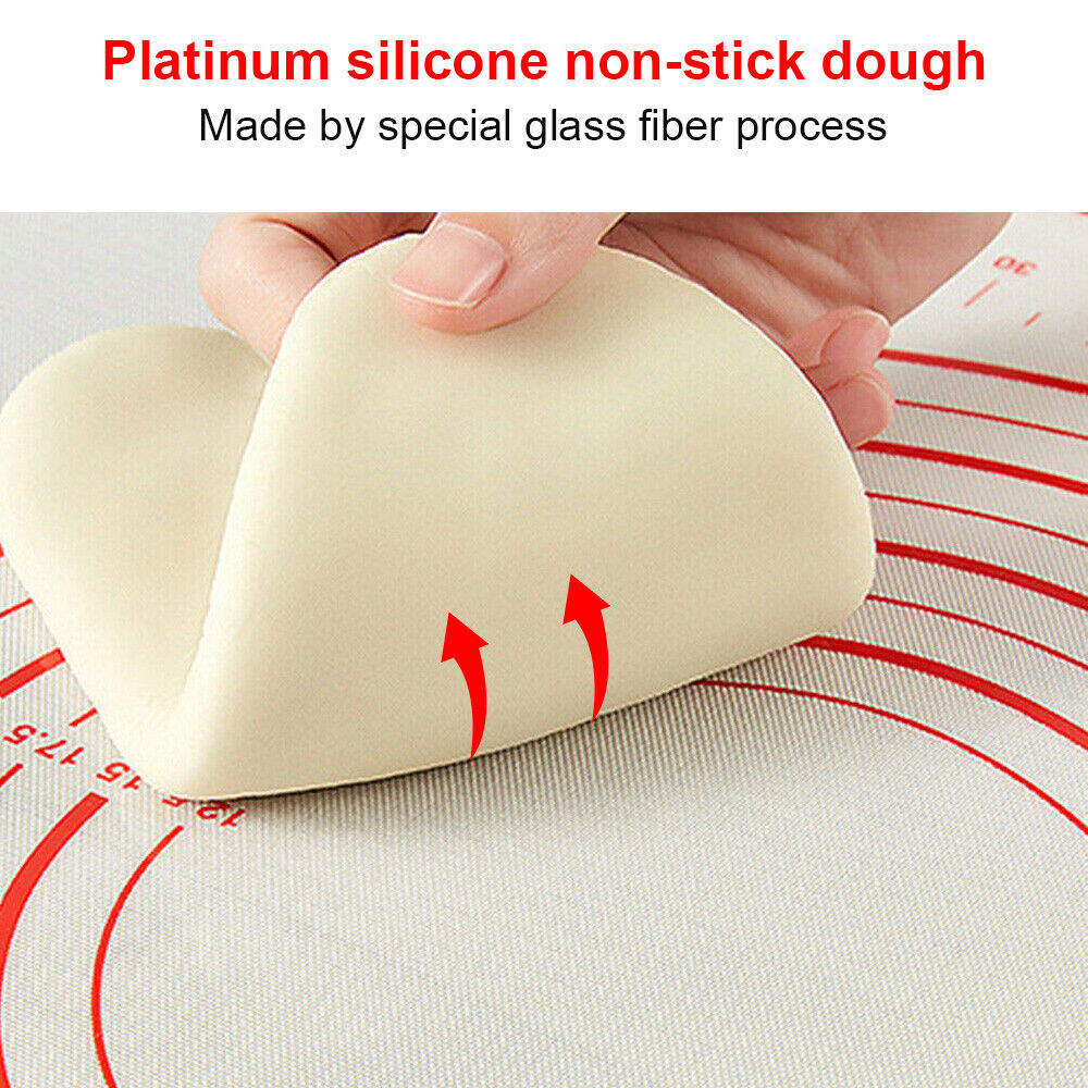 2x Reusable X Large Non-Stick Silicone Baking Mat Sheet Rolling Pastry Dough 60x40