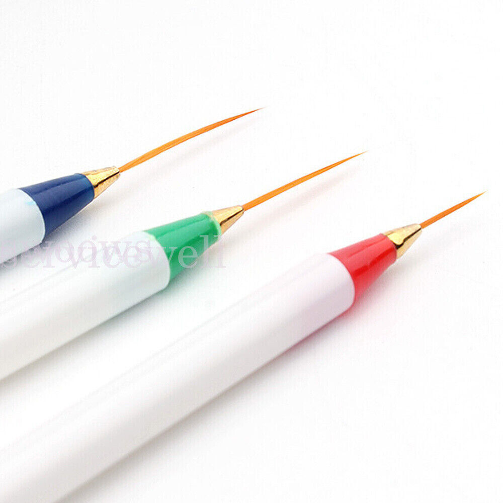 3/5Pc Acrylic Nail Art Liner Pen UV Gel Painting Drawing Brush Manicure Tool Kit